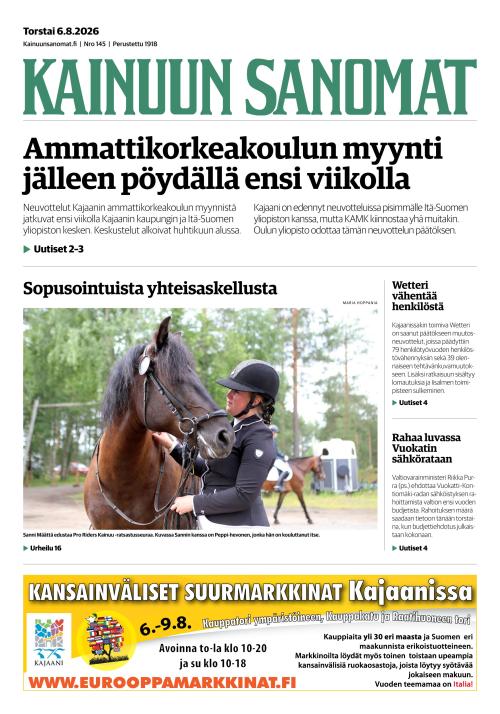 Kainuun Sanomat 6.8.2026