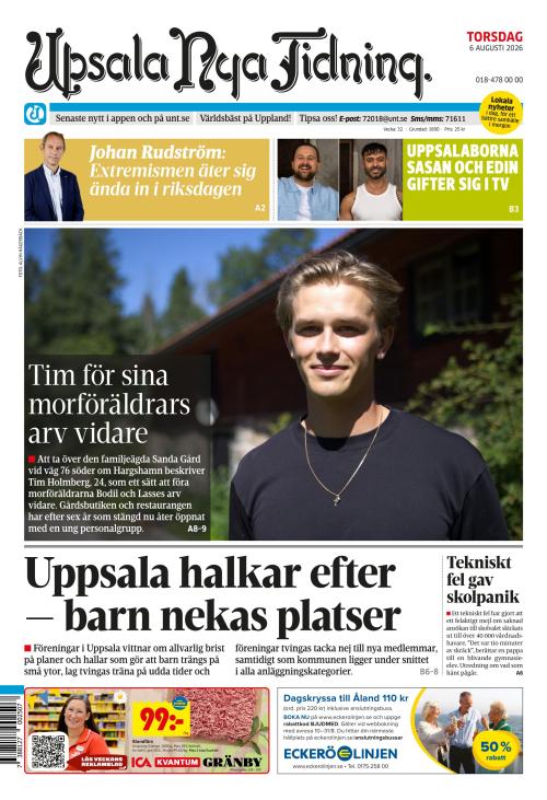 Upsala Nya Tidning 6.8.2026
