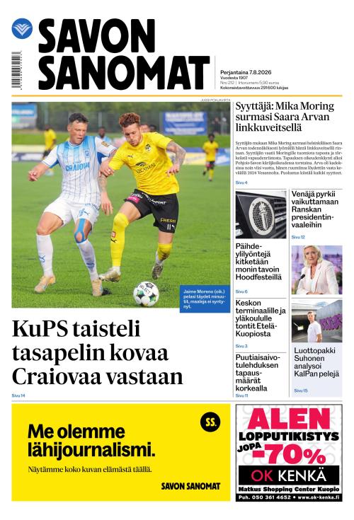 Savon Sanomat 7.8.2026