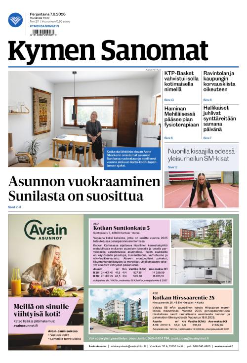 Kymen Sanomat 7.8.2026