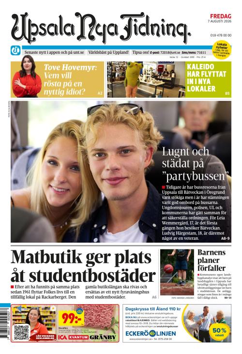 Upsala Nya Tidning 7.8.2026