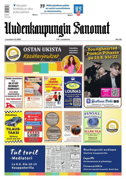 Uudenkaupungin Sanomat 8.8.2026