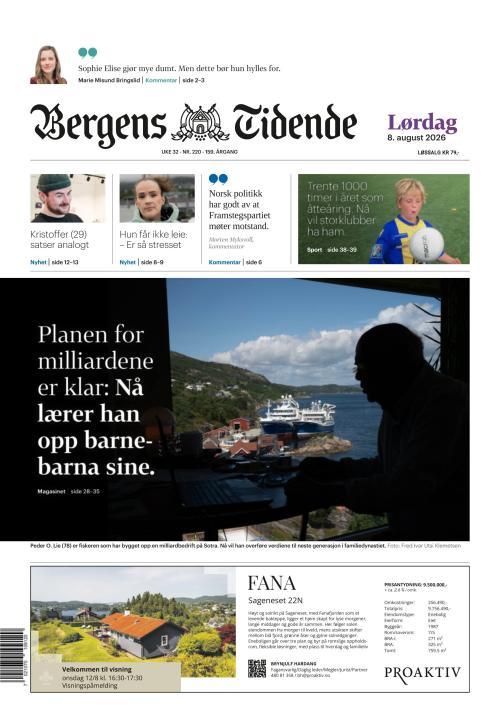 Bergens Tidende 8.8.2026