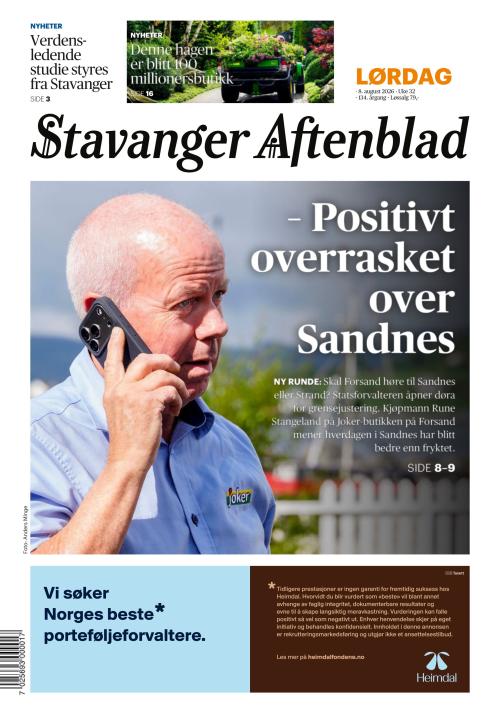 Stavanger Aftenblad 8.8.2026