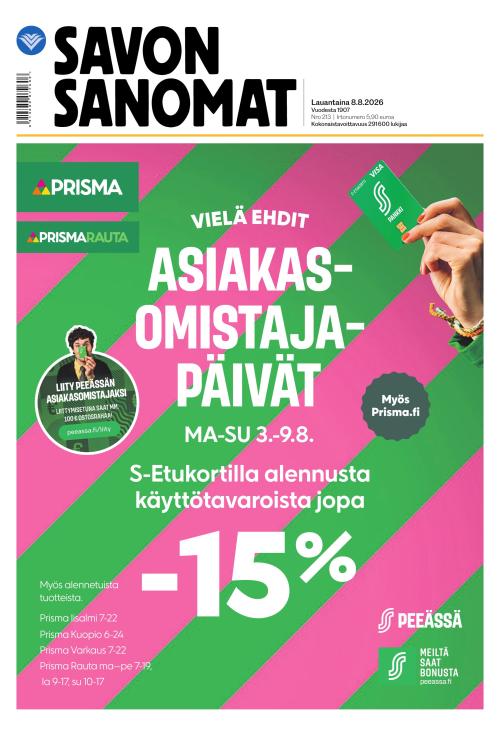 Savon Sanomat 8.8.2026
