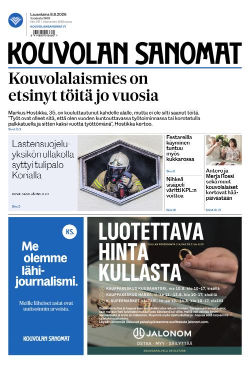 Kouvolan Sanomat 8.8.2026