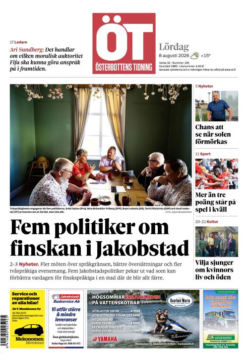 Österbottens Tidning 8.8.2026