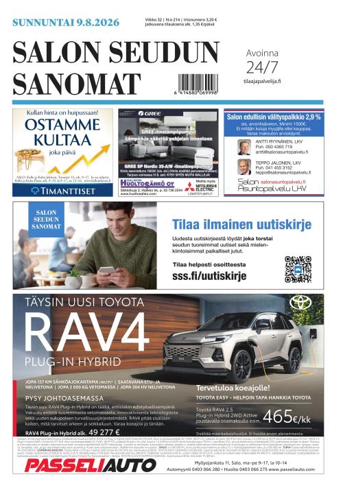 Salon Seudun Sanomat 9.8.2026