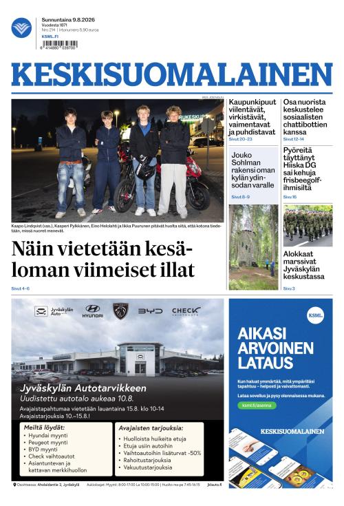 Keskisuomalainen 9.8.2026