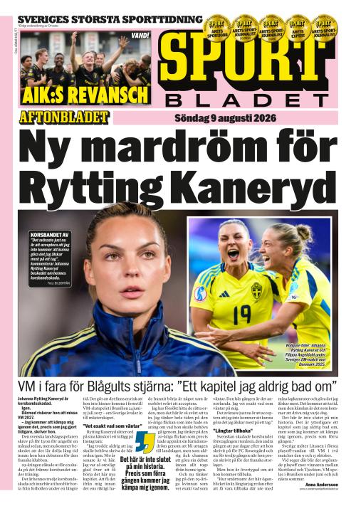 Aftonbladet Sportbladet 9.8.2026