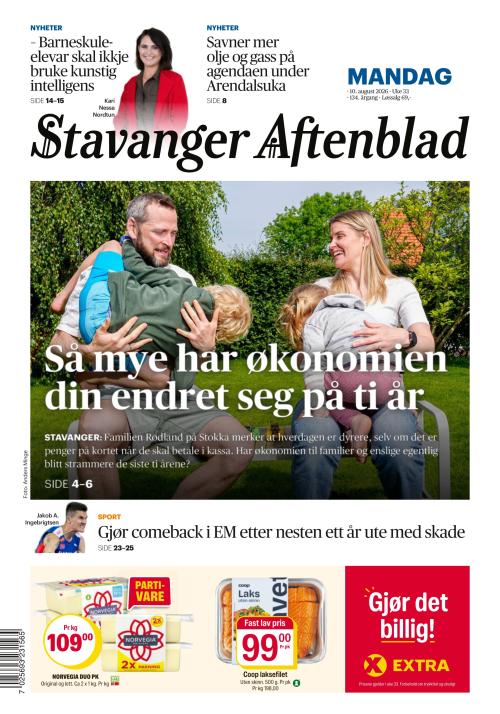 Stavanger Aftenblad 10.8.2026