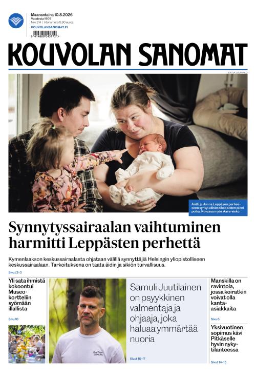 Kouvolan Sanomat 10.8.2026