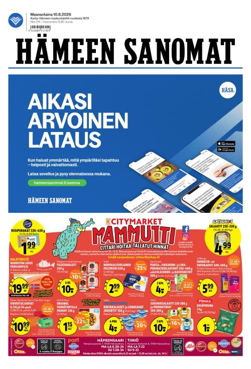 Hämeen Sanomat 10.8.2026