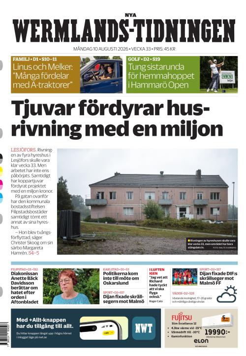 Nya Wermlands-Tidningen 10.8.2026