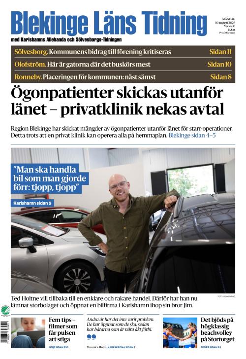 Blekinge Läns Tidning 10.8.2026
