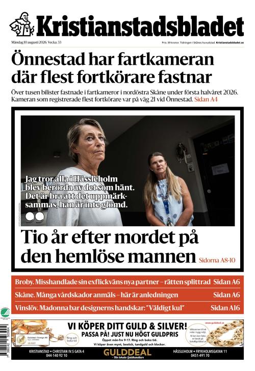 Kristianstadsbladet 10.8.2026