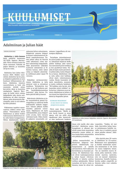Pyhäjoen Kuulumiset 12.8.2026