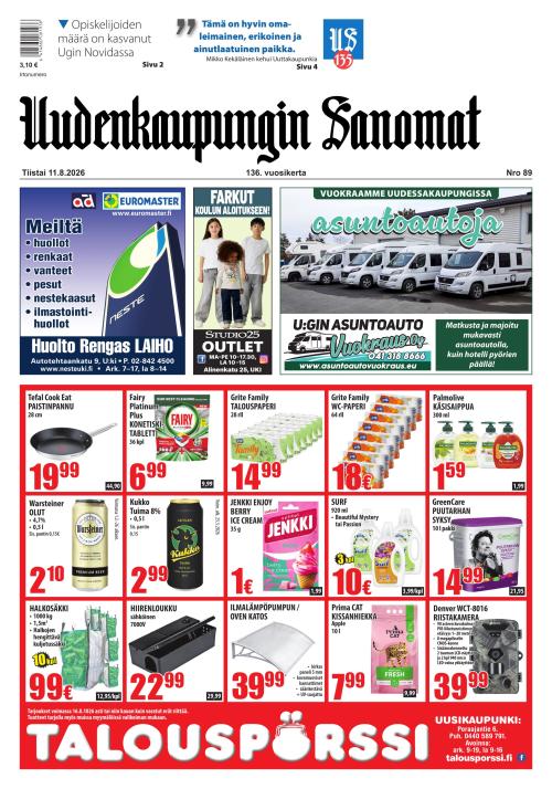 Uudenkaupungin Sanomat 11.8.2026