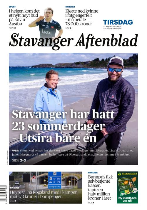 Stavanger Aftenblad 11.8.2026