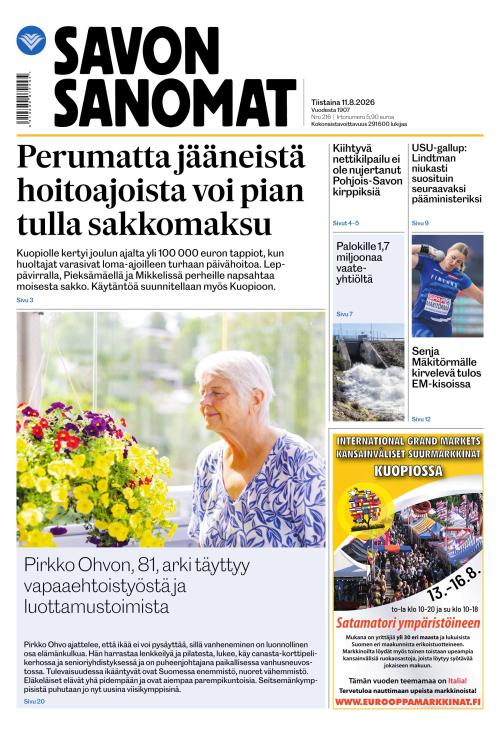 Savon Sanomat 11.8.2026