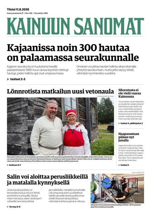 Kainuun Sanomat 11.8.2026