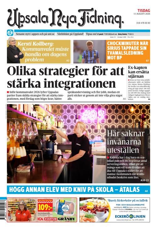 Upsala Nya Tidning 11.8.2026