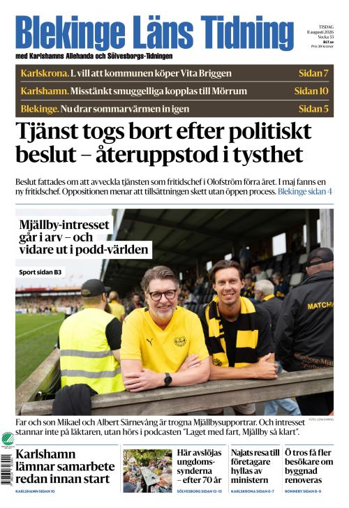 Blekinge Läns Tidning 11.8.2026