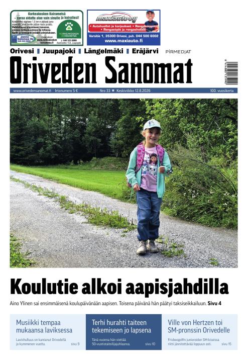 Oriveden Sanomat 12.8.2026