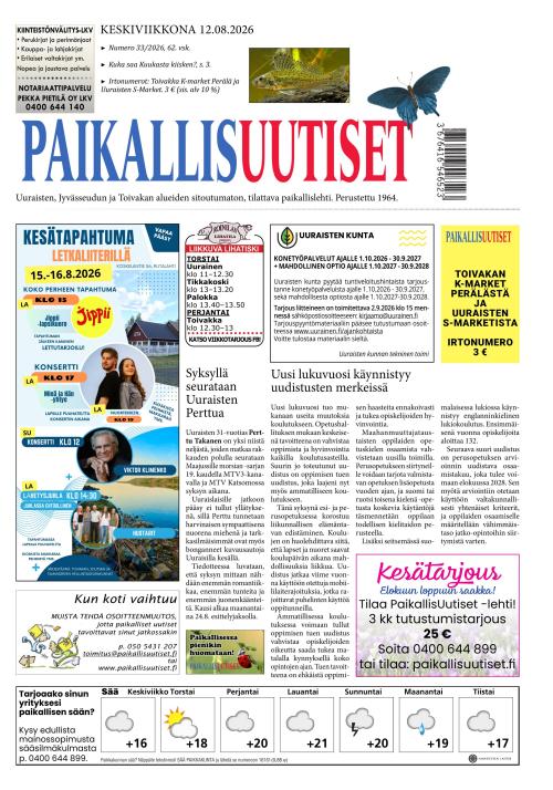 PaikallisUutiset 12.8.2026