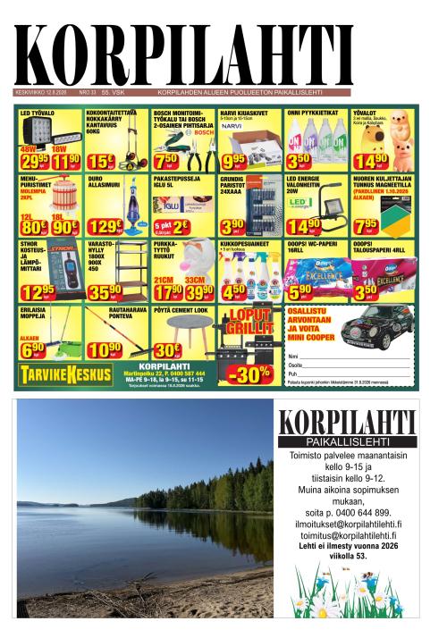 Korpilahti-lehti 12.8.2026