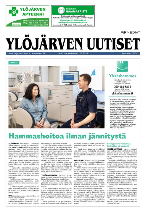 Ylöjärven Uutiset 12.8.2026