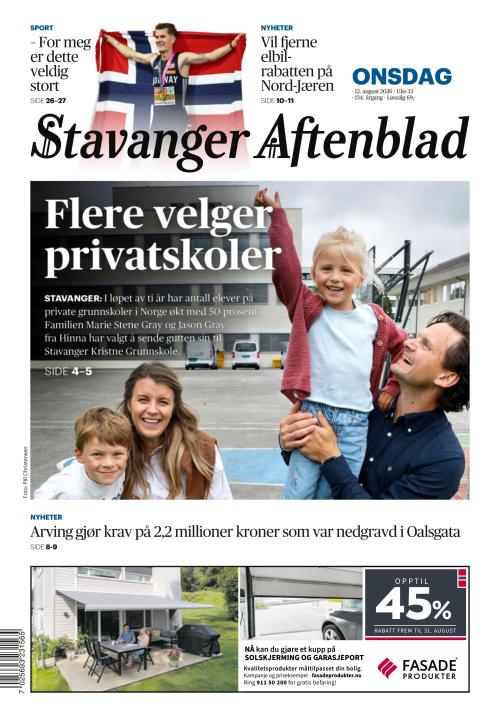Stavanger Aftenblad 12.8.2026