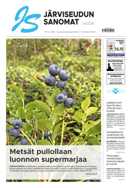 Järviseudun Sanomat 12.8.2026