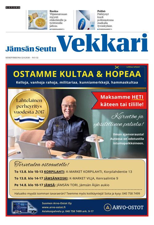 Jämsän Seutu ja Vekkari 12.8.2026