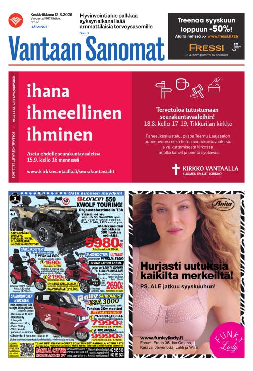 Vantaan Sanomat (Itä) 12.8.2026