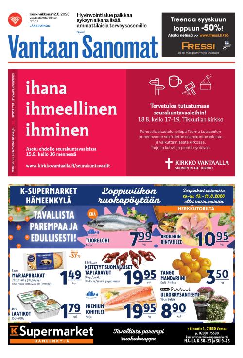 Vantaan Sanomat (Länsi) 12.8.2026