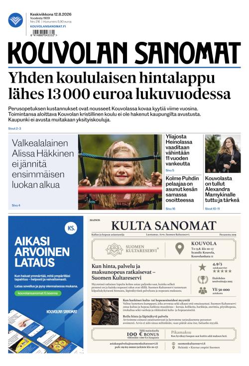 Kouvolan Sanomat 12.8.2026