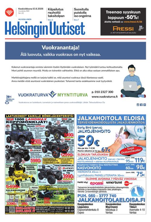 Helsingin Uutiset (Koillinen) 12.8.2026