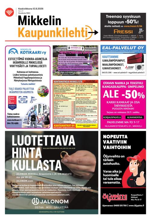 Mikkelin kaupunkilehti 12.8.2026