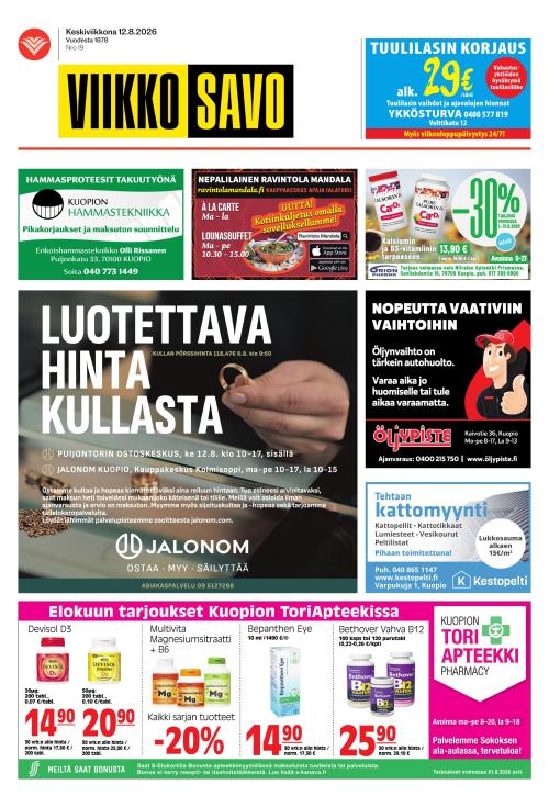 Viikkosavo 12.8.2026