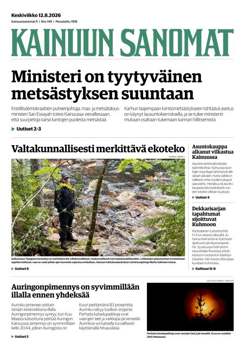Kainuun Sanomat 12.8.2026