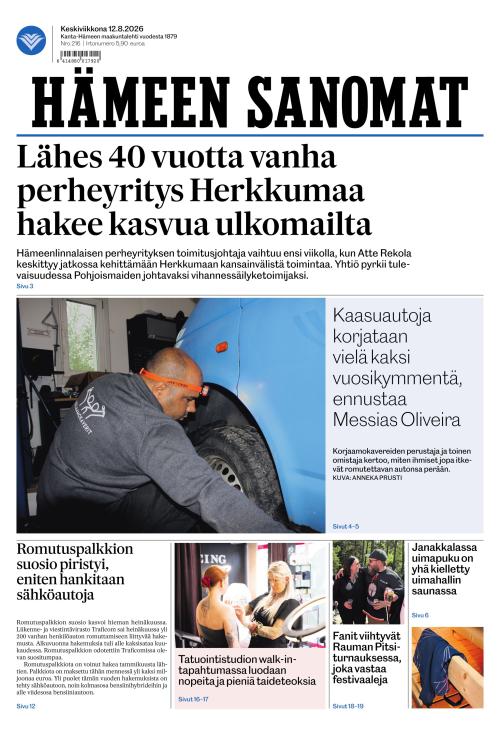 Hämeen Sanomat 12.8.2026