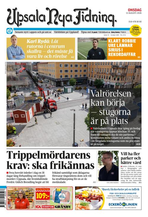 Upsala Nya Tidning 12.8.2026