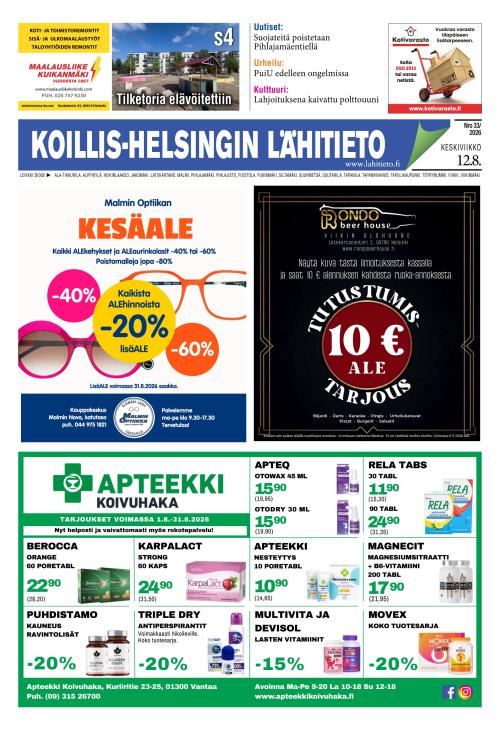 Koillis-Helsingin lähitieto 7.8.2026