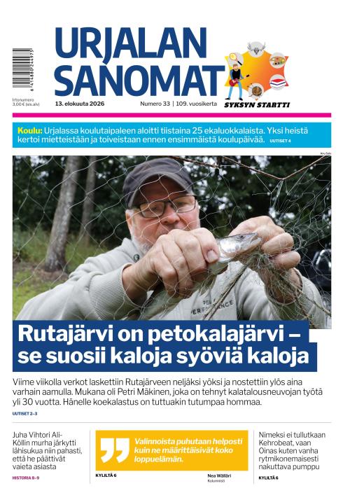 Urjalan Sanomat 13.8.2026