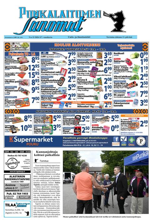 Punkalaitumen Sanomat 13.8.2026
