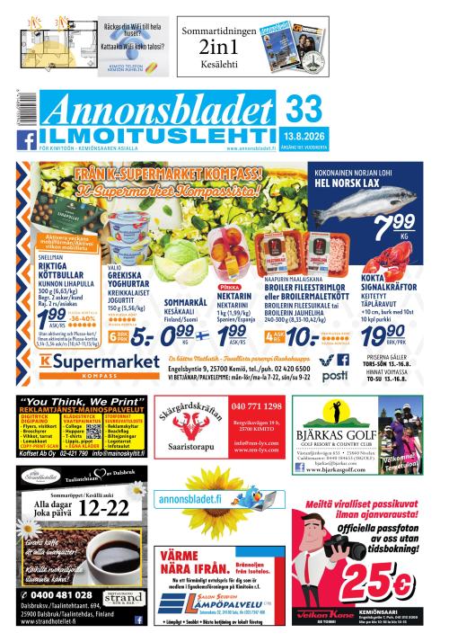 Annonsbladet 13.8.2026