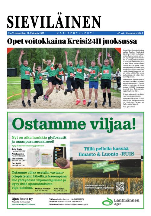 Sieviläinen 12.8.2026