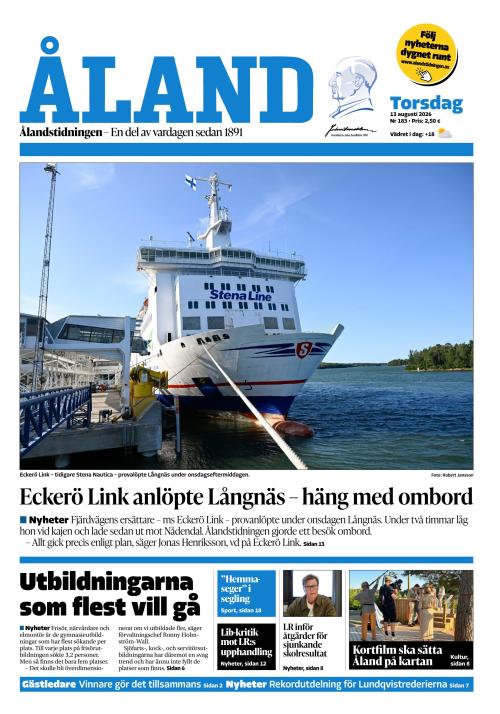 Ålandstidningen 13.8.2026