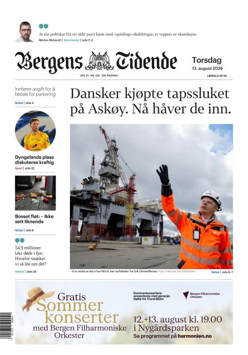 Bergens Tidende 13.8.2026